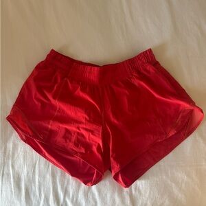 Lululemon Red Hotty Hot Shorts